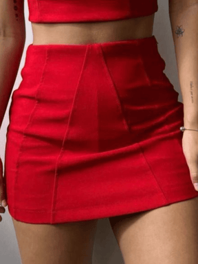 Short Saia Tecido Bengaline  + body tule Transparente Com Gola de brinde