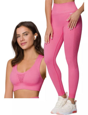 Kit Calça Legging Sem Costura + Top