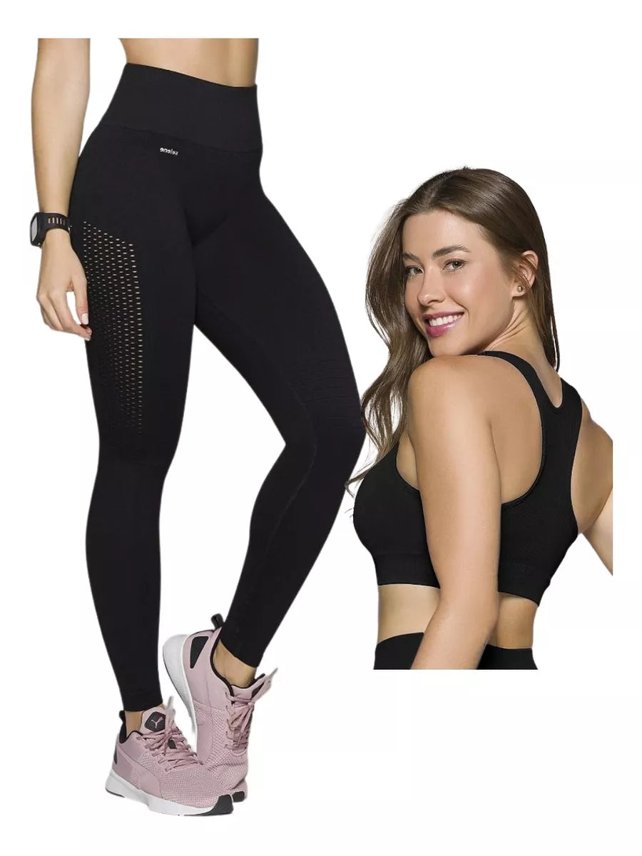 Kit Calça Legging Sem Costura + Top